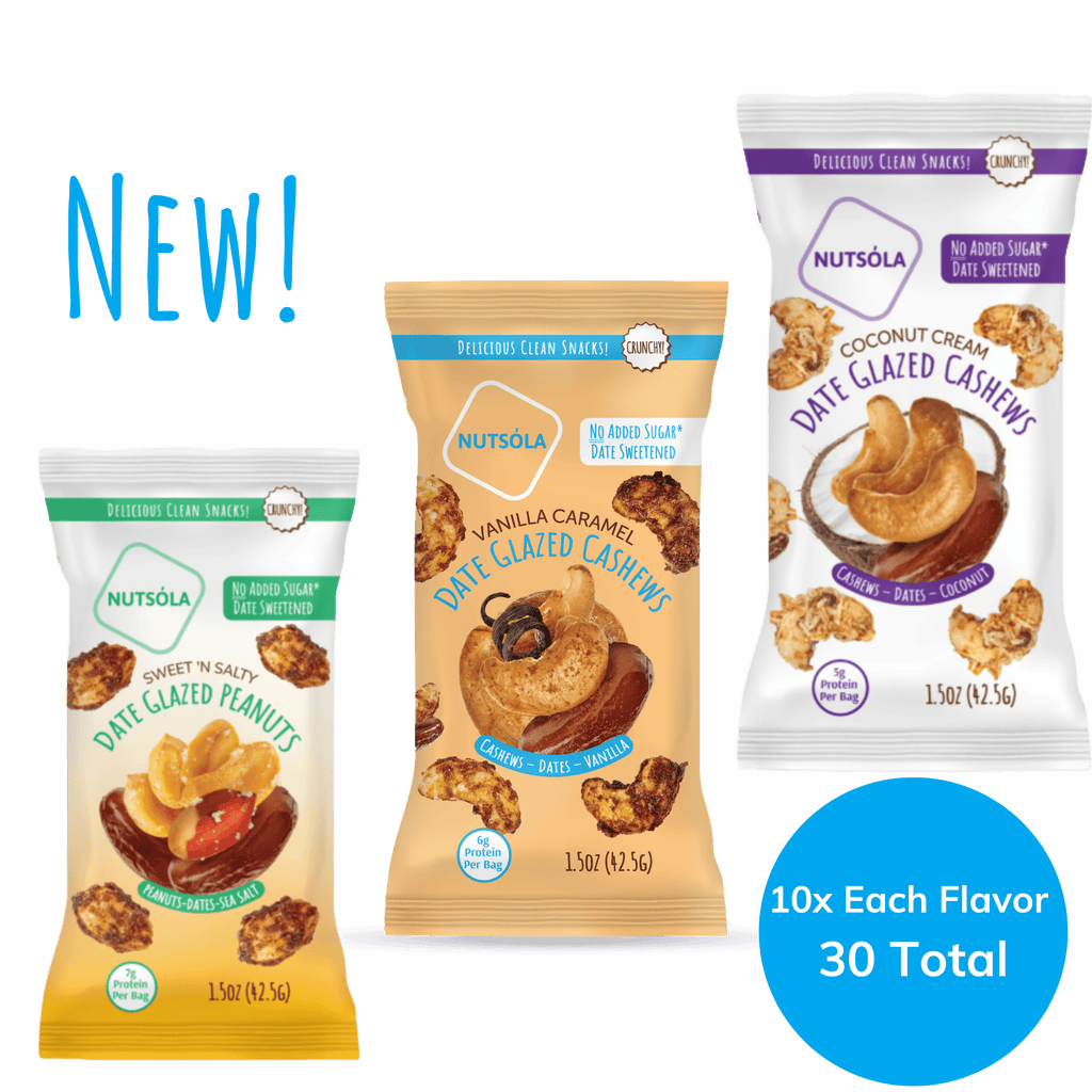 Date Glazed Nuts - 30 Single Serving Snack Packs - NUTSÓLA