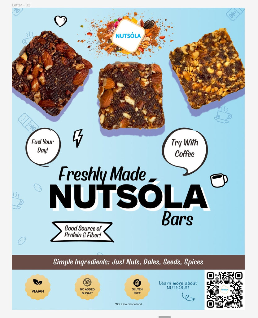NUTSÓLA Energy Bars Marketing Material - NUTSÓLA